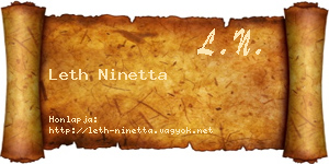 Leth Ninetta névjegykártya